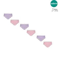 Kit 6 Calcinhas Selene 100% Algodão | Conforto Diário Menina