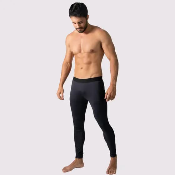 Calça Térmica Masculina Preto UV50 Cintura Alta Para Corrida Academia Treino Akira Fitness