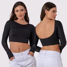 Top Costa Nua Manga Longa Poliamida Akira Fitness