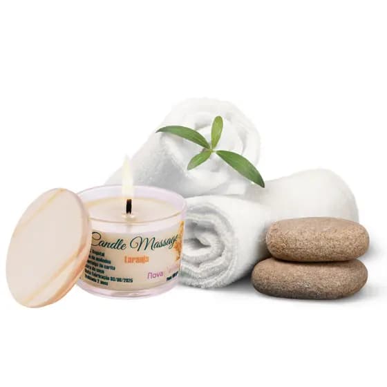 Vela com Óleo para Massagem Hidratante  Candle Massage Spatherapy Novabelleza