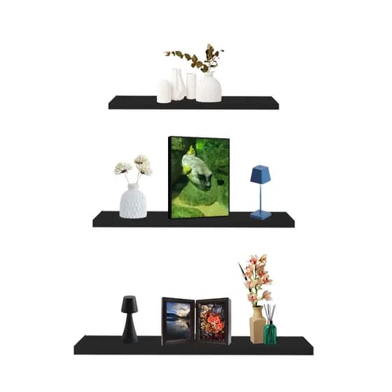 2 Prateleiras Reta 40 cm Preto ou Branco  P/ Decoração , Parede , Cozinha, Sala e Quarto