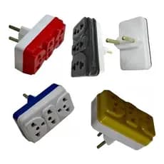 Adaptador Tomada Multiuso Plug Elétrico 10a Formato L Padrão Antigo e Novo 3 Saidas