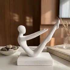 Estátua Escultura studio pilates yoga alongando perna decorativo orgânico corpo moderno 3D