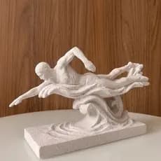 Estátua nadador natação treino profissão decorativo arte minimalista movimento moderno