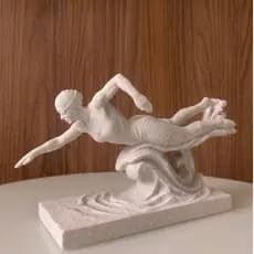Estátua nadadora natação treino profissão decorativo arte minimalista movimento moderno