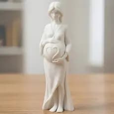 Estátua gestante grávida barriga Dia das Mães escultura minimalista moderno 3D sala presente