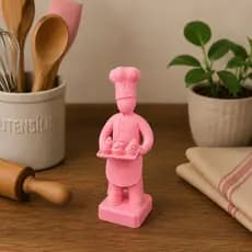 Estátua confeiteira bolo cupcake colher cozinha cafeteria decorativa casa delicado 3D