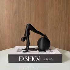 Kit dupla livro caixa fake porta objetos decorativo estátua pilates yoga corpo preto moderno 3D