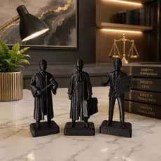 Estátua Advogado Advocacia Juiz justiça Tribunal martelo maleta kit trio decoração Judiciário 3D