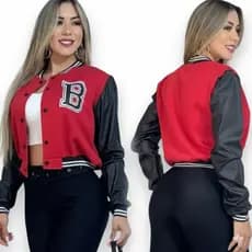 Jaqueta Bomber Feminina Colegial B Moda Blogueira Frio Agasalho