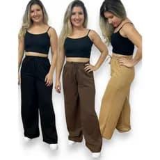 Calça Pantalona Moletom Tendência
