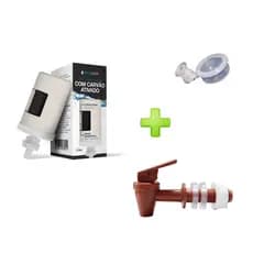 Kit Vela Carvão Ativado + 1 Boia + 1 Torneira Marrom Branca Ou Preta Filtro De Barro São João Bebedouro De Agua