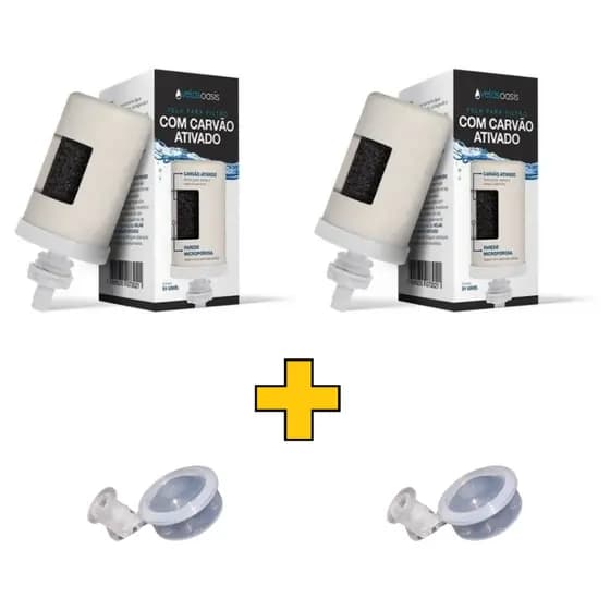 Kit 2 Velas Carvão Ativado + 2 Boias Dosadoras Filtro De Barro São João Bebedouro Agua