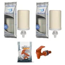 Kit 2 Velas Tripla Ação Filtro De Barro São João + Torneira Marrom Stéfani Original Bebedouro Agua