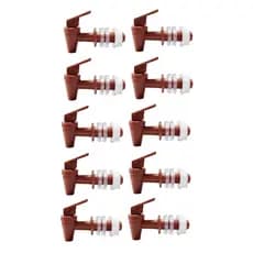 Kit 10 Torneiras Marrom Longa Toque Para Filtro De Barro Bebedouro De Agua Por Gravidade