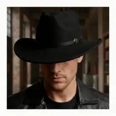 Chapéu Cowboy Masculino Feminino Preto Chapeu Americano Country Sertanejo