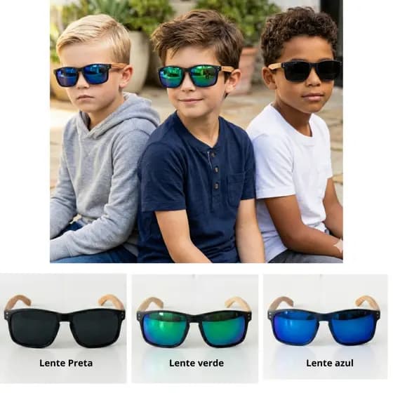 Óculos de Sol Infantil Menino 3 a 8 anos Proteção UV Oculos Sol Menino Acessório Infantil