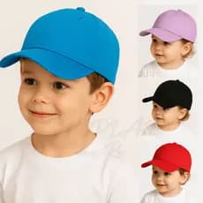 Boné Infantil Menino Menina de Criança Bebê de 1 a 6 anos Chapéu Básico Liso Aba Curva Moda