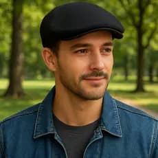 Boina Masculina Preta Ajustável  Boina Clássica Vintage Social Casual Elegante