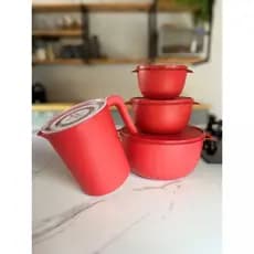 kit Potes Hermetico Plastico 3 Pote BPA Free + 1 Jarra 1,800L