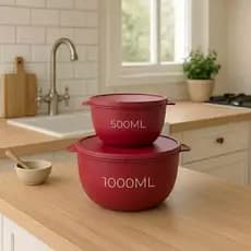 Jogo De 2 Potes Herméticos Bowl Redondo Para Cozinha Kit Para Alimento