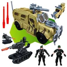 Carrinho de brinquedo combate militar kit completo soldados tanque arminhas