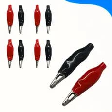 Kit 5 Pares Garra Jacaré Clip 5 Amperes Pequeno Vermelho E Preto