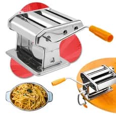 Maquina de macarrão cilindro Inox caseiro espessura ajustavel lasanha 3 massas espaguete manivela