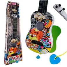Mini violão cavaquinho infantil monstrinhos para crianças com palheta
