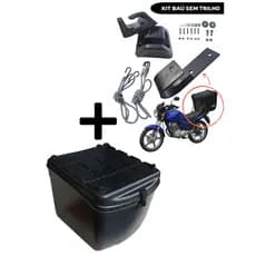 KIT BAU E GANCHOS PARA USO SEM TRILHO MOTOBOY TELE ENTREGA BAU MN3 92LITROS UNIVERSAL