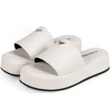 Tamanco Feminino Tira Plataforma Sandália Confortável Chinelo Mule Flatform Blogueira Slide Papete