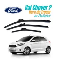 Kit Palheta Limpador Parabrisa Dianteiro + Traseiro Ford Ka 2014 2015 2016 2017 2018 2019 2020