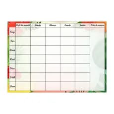 Planner Dieta Semanal - Lousa Cardápio Alimentar - Quadro Magnético com imã de geladeira