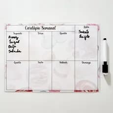 Planner Magnético Cardápio Alimentar Semanal com caneta magnética