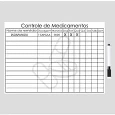Lousa Magnética Controle de Medicamentos - Remédios - Imã de Geladeira