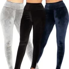 Kit C/ 3 Leggings Plush Cotelê Peluciada Confortável Inverno