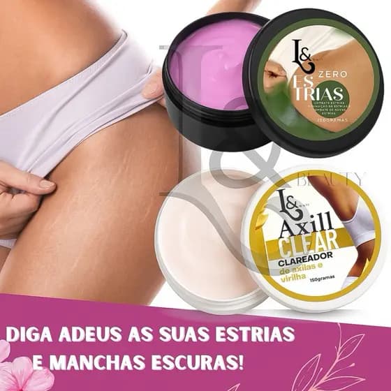 Kit Creme Zero Estrias + Creme Clareador Axilias E Virilhas