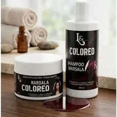 Kit Matizador De Cabelos Marsala Máscara 300g + Shampoo 300ml -L&Beauty Cosméticos