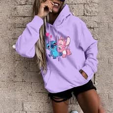 Moletom Feminino Com Capuz De Lã Estampado