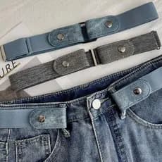 6789 cinto elástico feminino cinto invisível Jeans cinto simples elástico preguiçoso sem costura de lo
