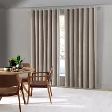 Cortina Corta Luz Tecido vedação 100% Chevron 420x270m Cinza - Bella Janela