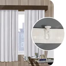 Cortina Blackout Corta Luz Plástico PVC Trilho Suisso 4,00x2,80m Branco/Cinza