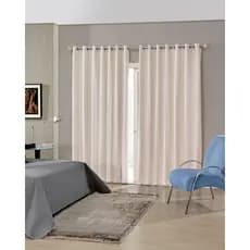 Cortina Duplex Lisa Cromo 540x280m Areia Bella Janela