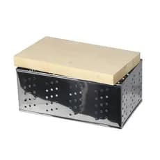 Forma Queijo Retangular Inox P 500g Prensador Madeira