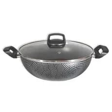 Panela Wok Antiaderente Estampado 5L Com Tampa de Vidro N28