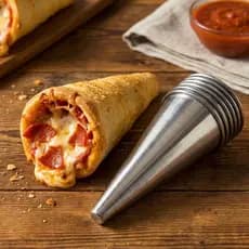 Kit com 10 Formas de Cones 10cm Para Fazer Massa de Pizza Cone