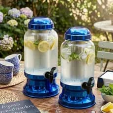 Kit 2 Suqueira em Vidro 3,2L com Compartimento de Gelo