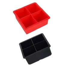 Forma De Gelo Silicone Quadrado 04 Cubos