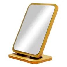 Espelho De Mesa Moldura Madeira Para Maquiagem 22cm