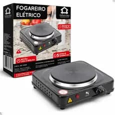 Fogareiro Elétrico Cooktop 220V Portátil 1 Boca Preto 1000W